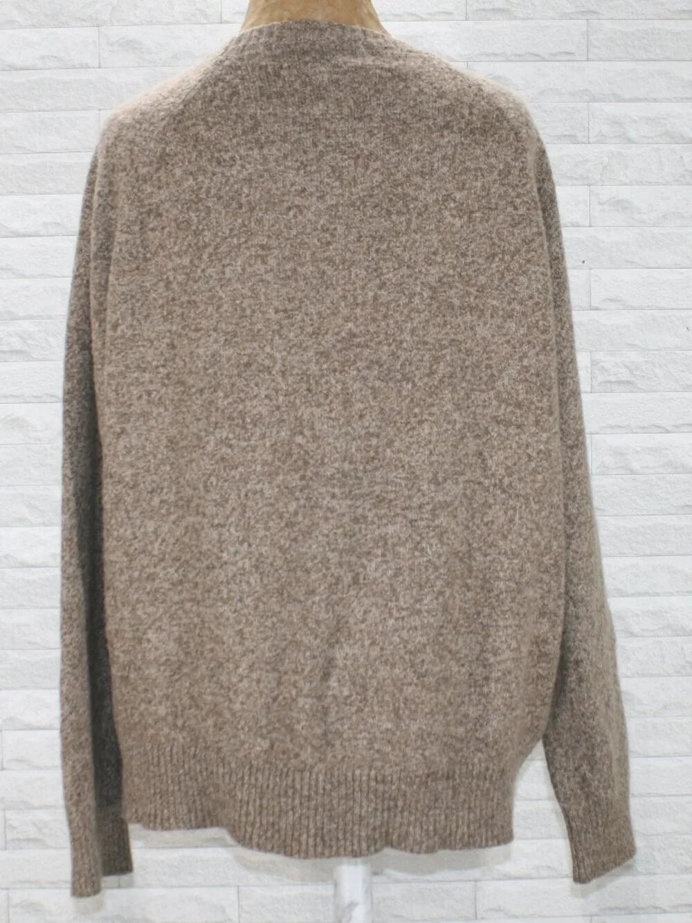 J. CREW Sweater Wool Blend Classic Men's Oversized Marled Winter Neutral Tan XL